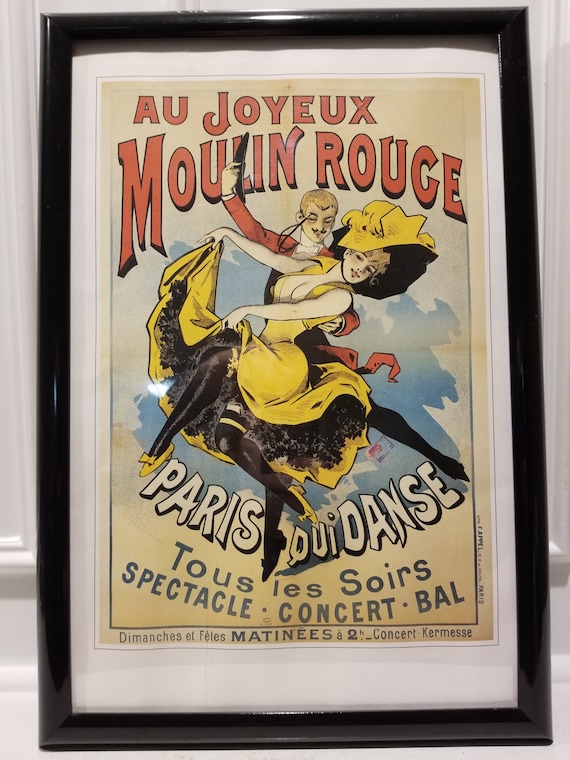Au Joyeux Moulin Rouge Poster - 1896 Paris Qui Danse Advertisement