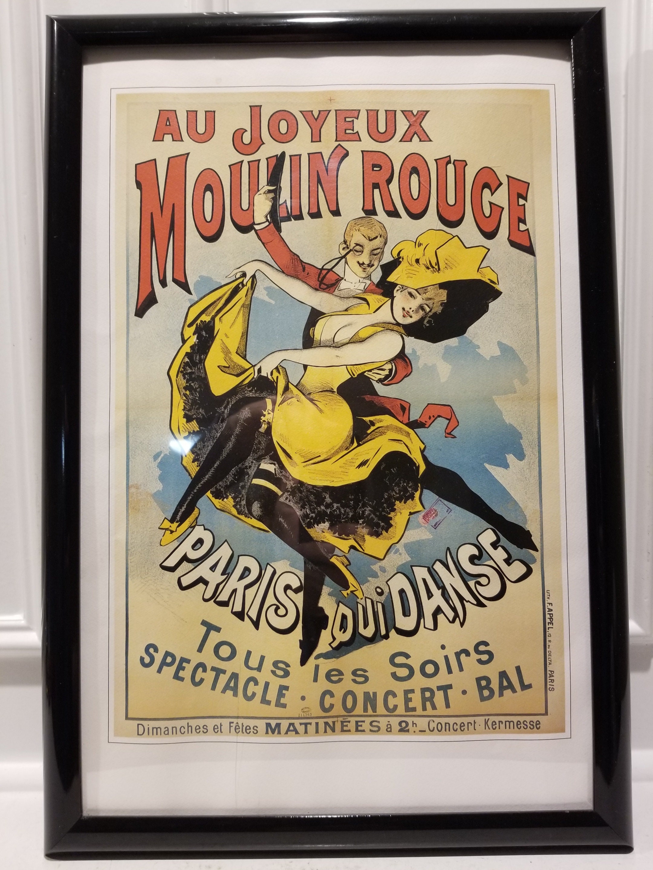 Au Joyeux Moulin Rouge Poster - 1896 Paris Qui Danse Advertisement
