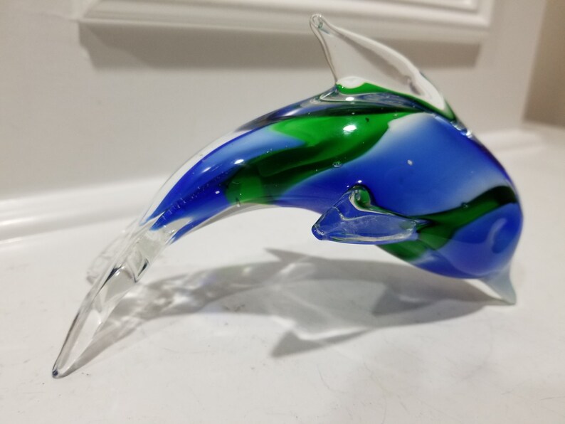 Murano Venetian Art Glass Dolphin Figurine Italy