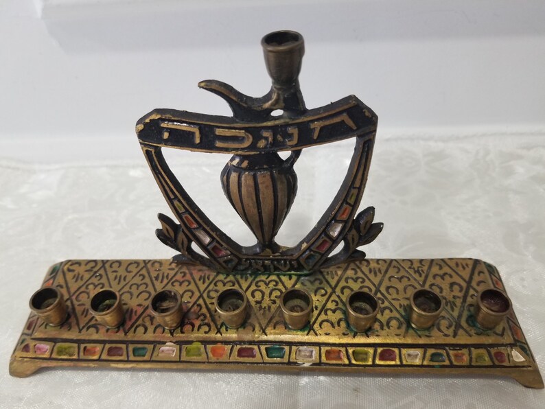 Original Jewish 9 Candle Menorah Jewish Candle Holder Hand Etsy