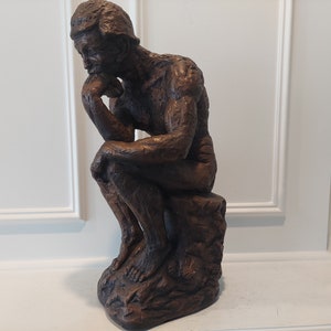The Thinker By Rodin Inspired Sculpture - Signed by M. Lucchesi - Made in USA
