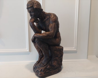 The Thinker By Rodin Inspired Sculpture - Signed by M. Lucchesi - Made in USA