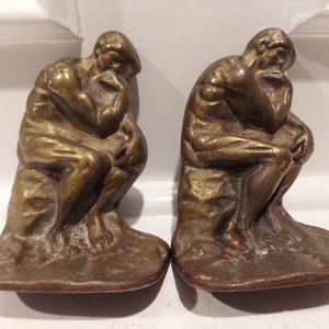 The Thinker By Rodin Inspired Cast Iron Bookends - Cast Iron Bookends - Set of 2