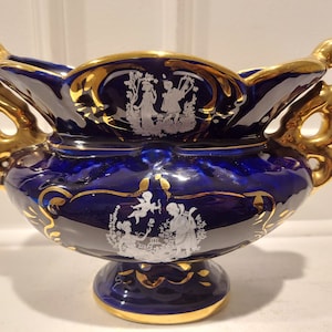 Mid Century Modern Italian Gold Porcelain Bowl - Made in Italy