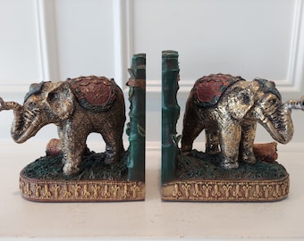 Elephants Bookends - Ceramic Mix - Elephant Design Bookends