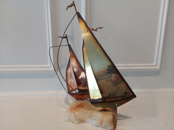 アンティーク雑貨 US VINTAGE C.Jere YACHT Brass Sculpture US VINTAGE C.Jere YACHT Brass Sculpture
