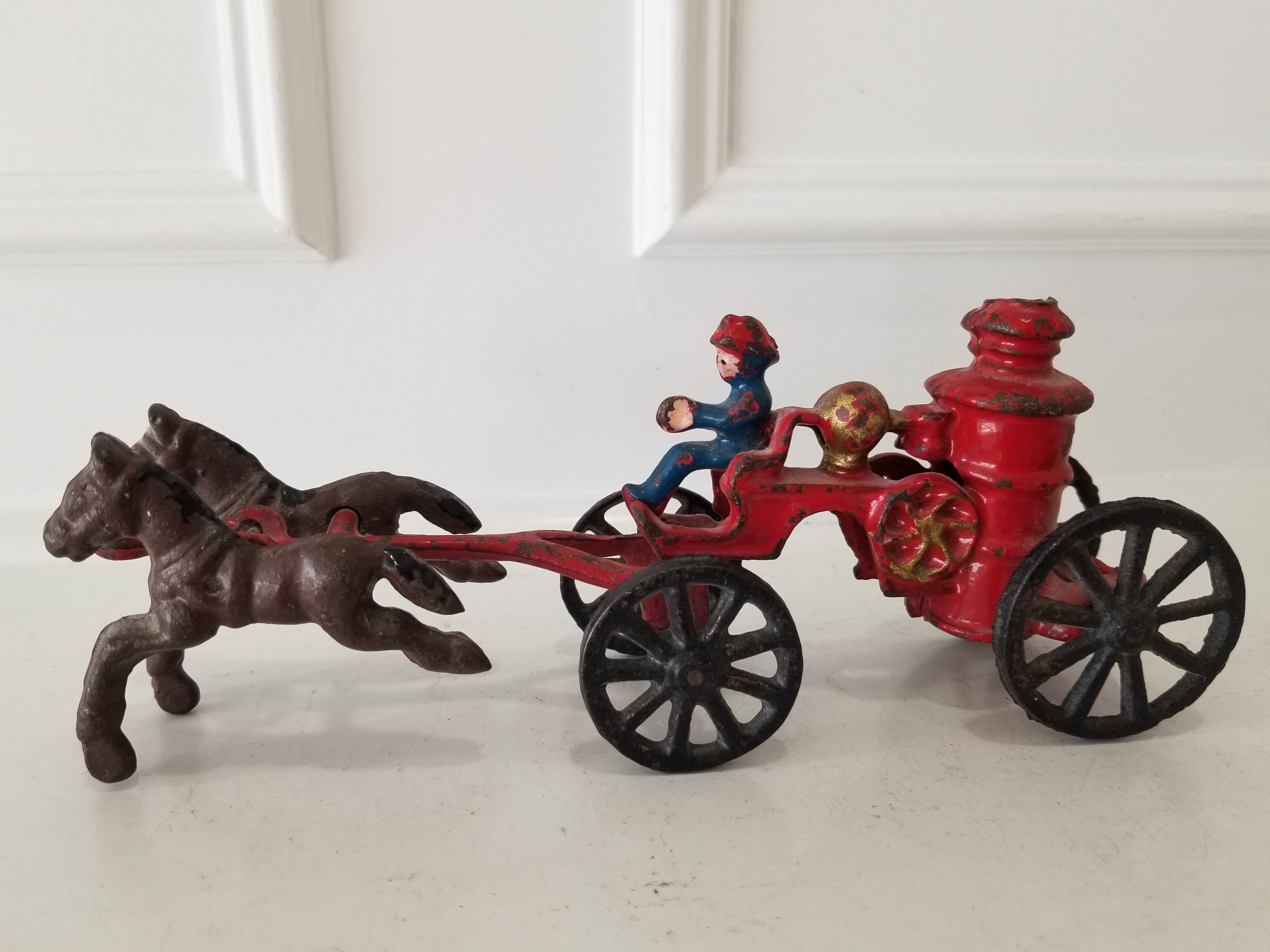 Push & Pull Toys Toys & Games Toys Vintage Cast Iron Toy Horse Drawn