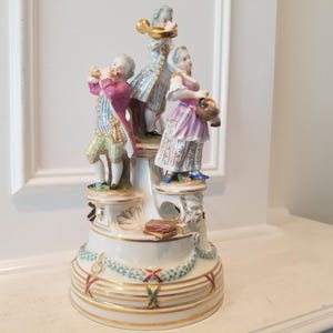 Victorian Baroque Porcelain Figurine - Four Children Playing Music - Porcelain Art