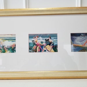 David Wong Art - Set of 3 Signed Pictures of His Paintings - Framed