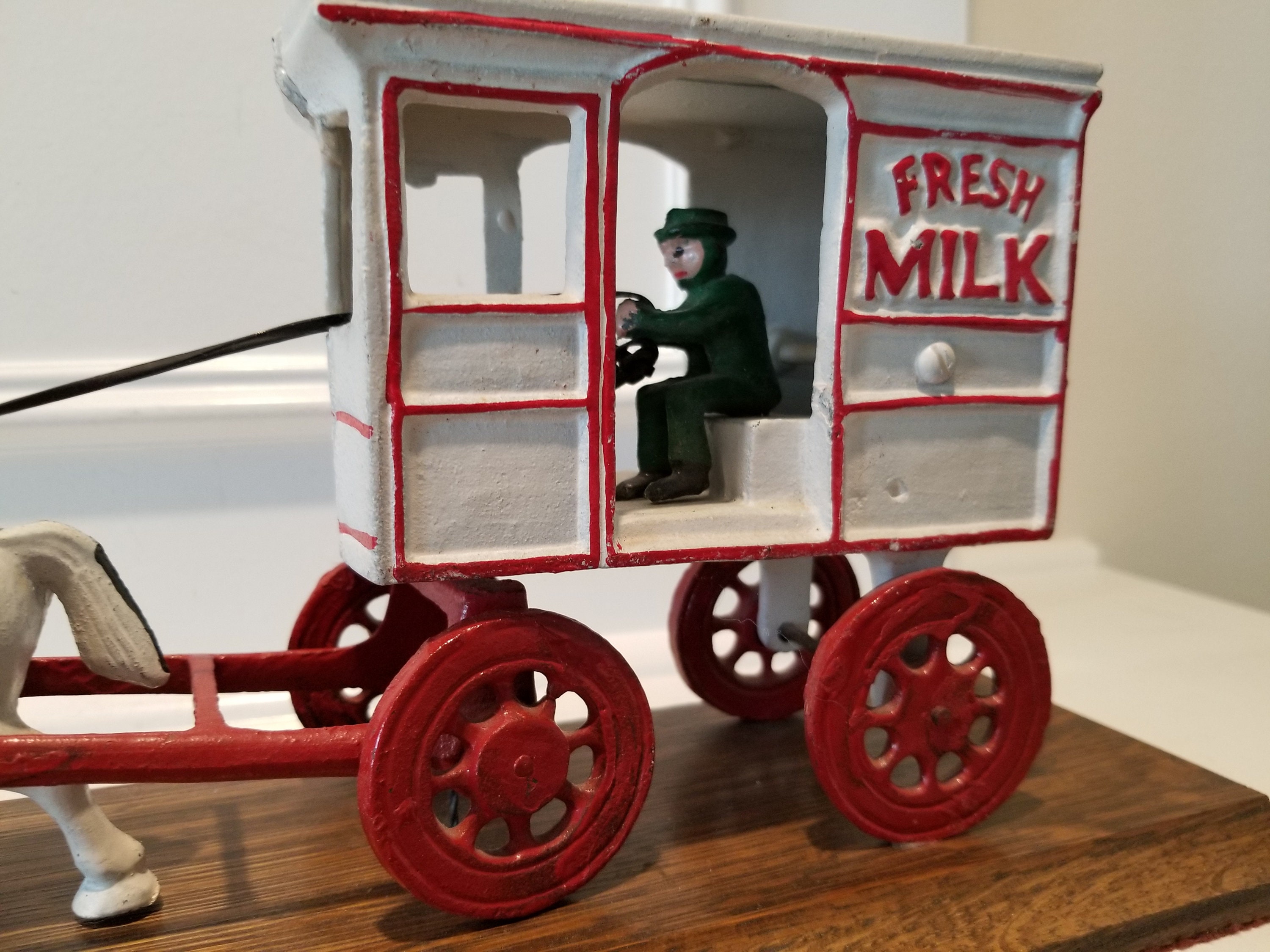 Cast Iron Horse Drawn Fresh Milk Delivery Cart Wagon Old Etsy