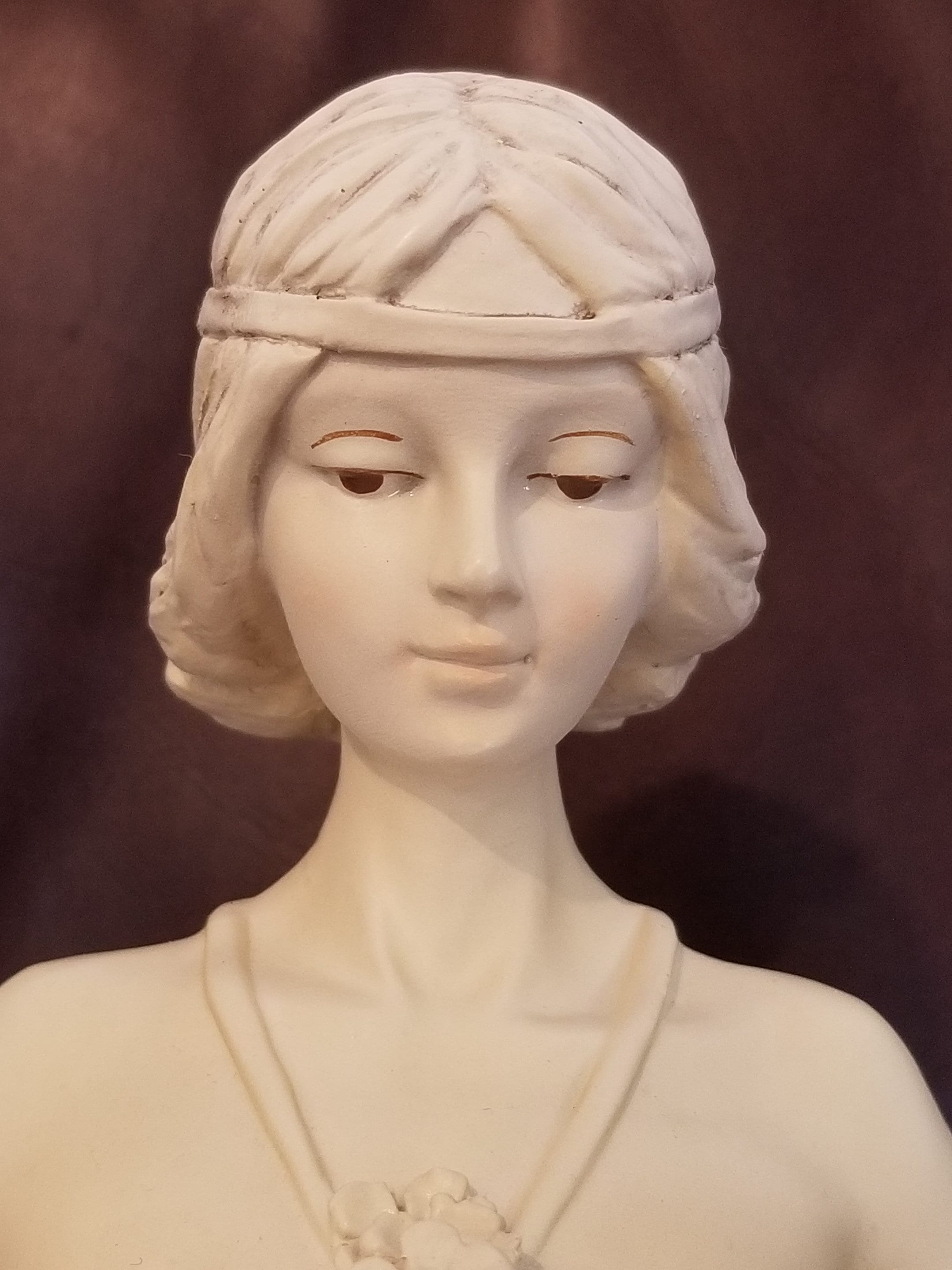 Italian Ivory Stone Woman Statue - Woman Sculpture 15 1/4 Italian Ivory Stone Woman Statue - Woman Sculpture 15 1/4
