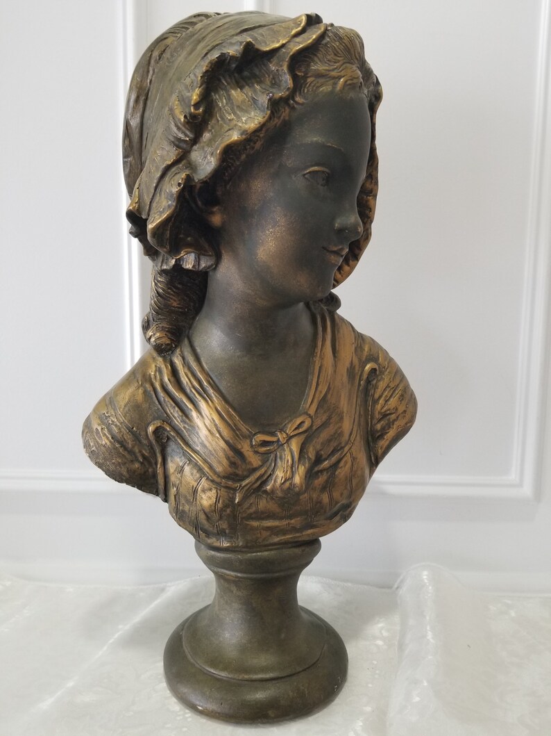 Girl Bust Statue Sculpture Victorian Age Bust of French Maid Etsy