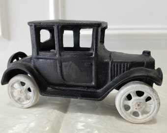 Cast Iron Car - Vintage Cast Iron Toy - Hand Painted