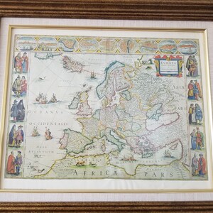 Lot - 'Europa recens descripta a Guilielmo Blaeuw', Reproduction Color Engraving after Willem