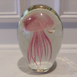 Art Glass Paperweight With Unique Inserts - Jellyfish Art in Glass ...