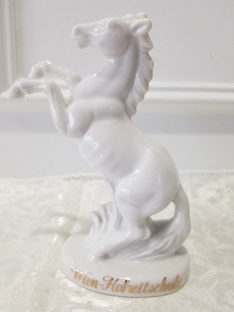 white porcelain horse statue
