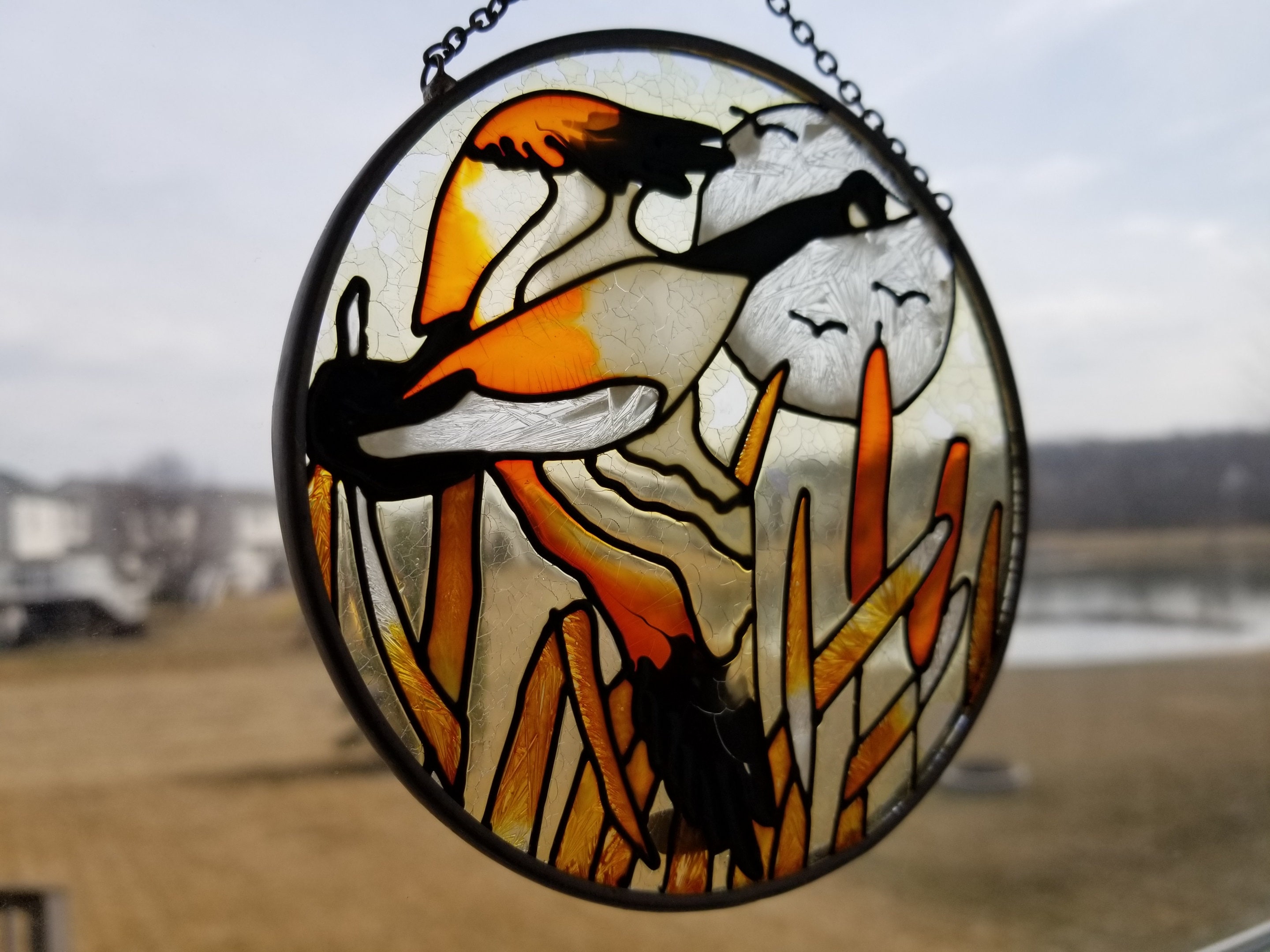 Stained Glass Bird Suncatcher - 4-1/2-in
