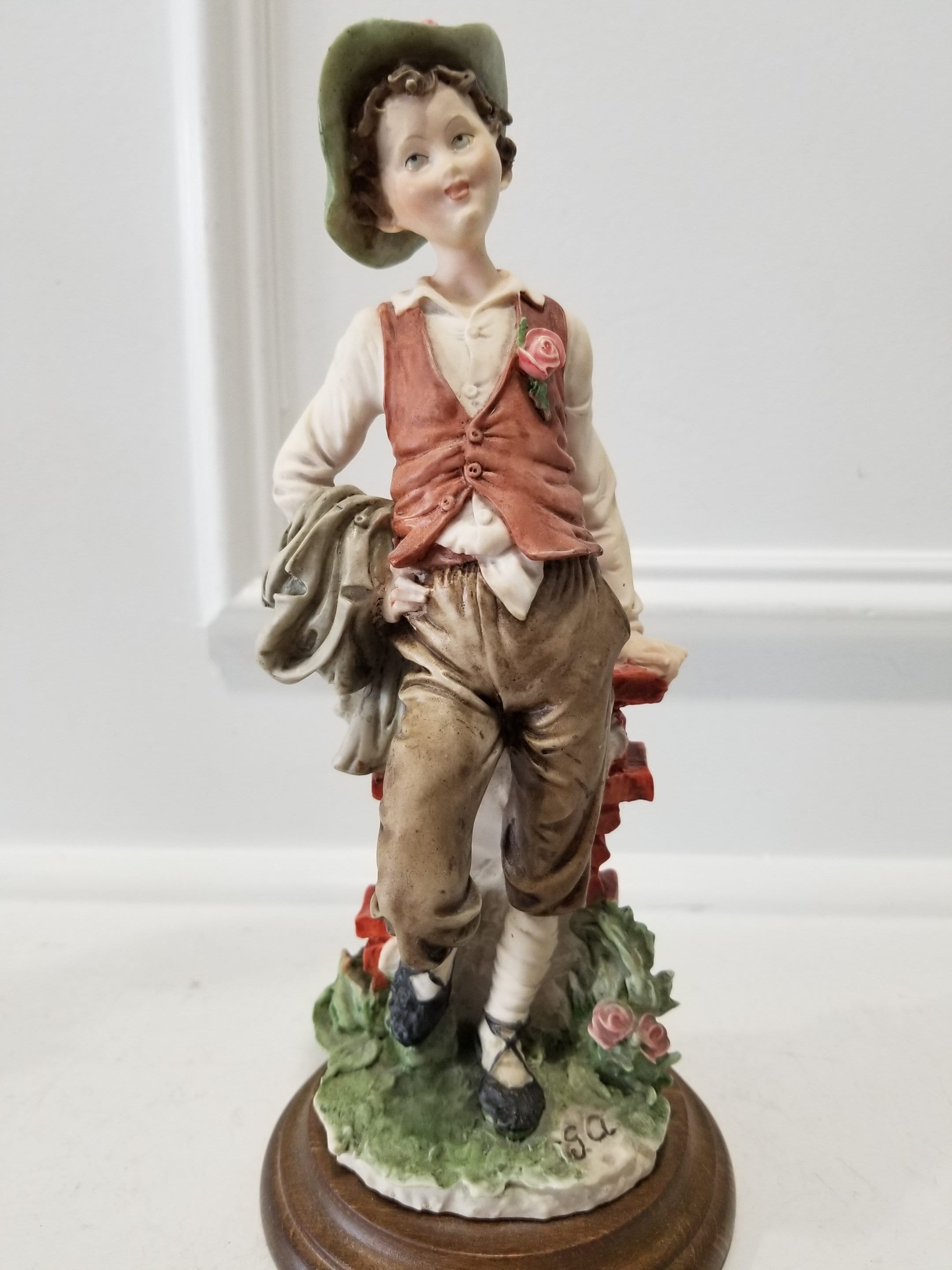 Capodimonte Porcelain Pair of Statues - Marked and Signed Giuseppe