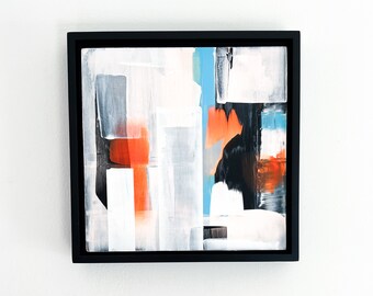 Original Abstract Painting on Wood Panel