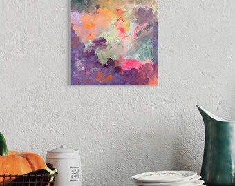 Original Abstract Painting on Wood Panel