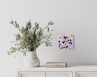 Original Abstract Painting on wood panel