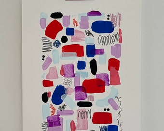 Original Abstract Painting on Paper