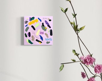 Original Abstract Painting on wood panel