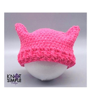 Pink Crochet Pussy Hat