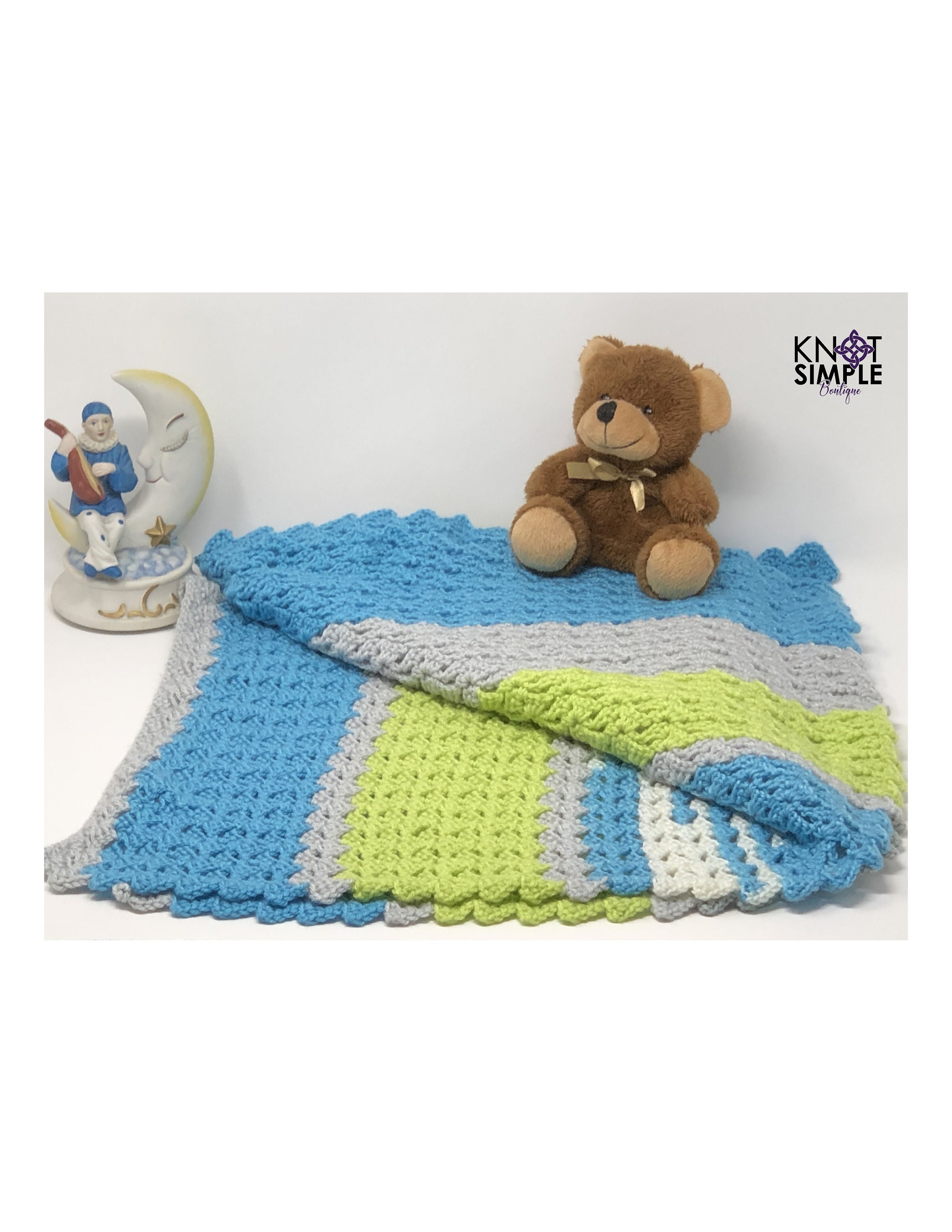Blue and Green Baby Blanket Etsy