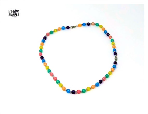 Multi-Colored Beaded Necklace with Extender - image 3
