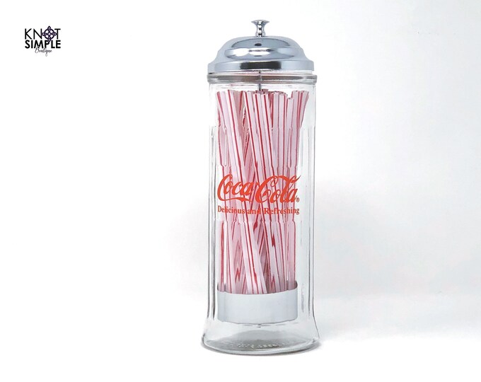 Vintage Coca Cola Straw Dispenser Holder Etsy