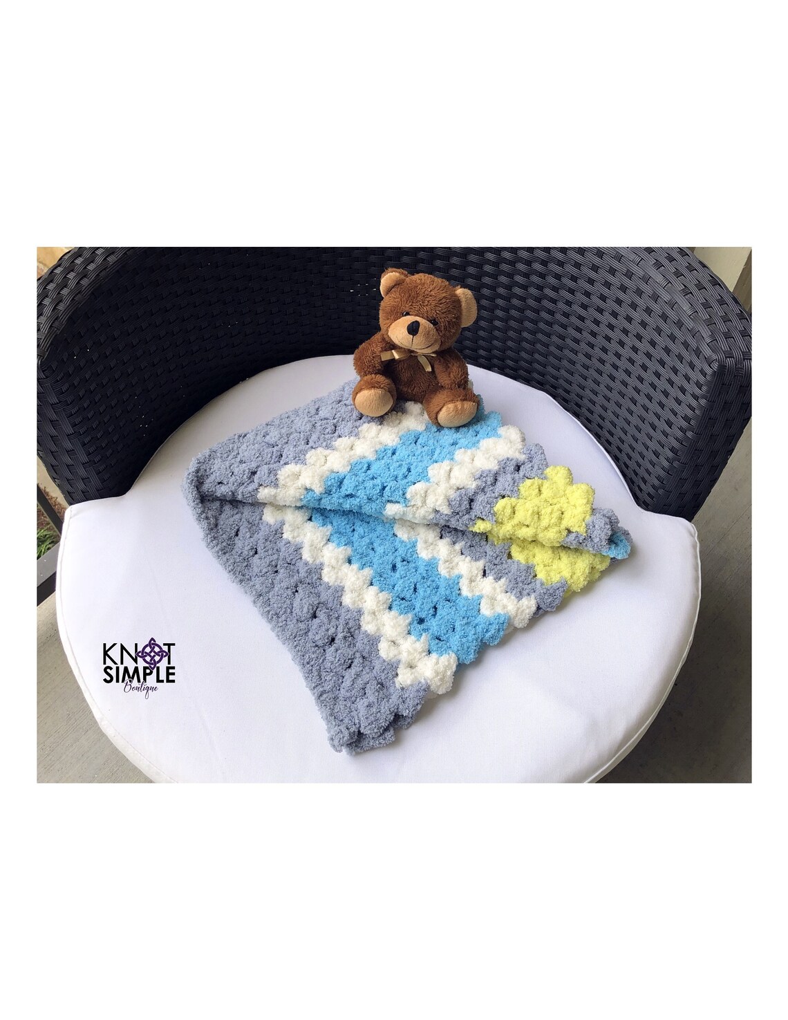 Blue and Yellow Baby Blanket Etsy