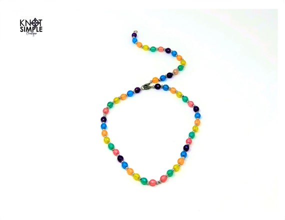 Multi-Colored Beaded Necklace with Extender - image 1