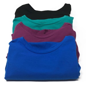 Women's Athletic T-Shirt Set: 4 Solid Colors for Gym, Yoga, Workout & Loungewear