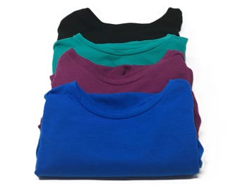 Women's Athletic T-Shirt Set: 4 Solid Colors for Gym, Yoga, Workout & Loungewear