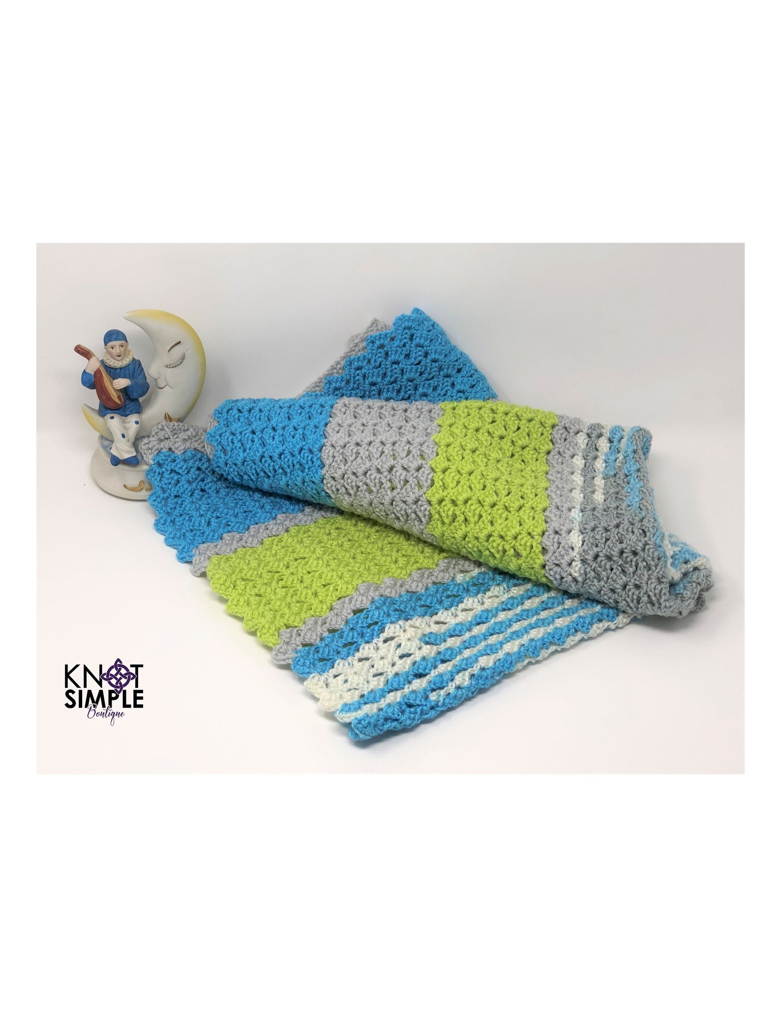 Blue and Green Baby Blanket Etsy