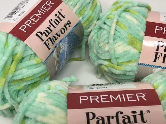 Discontinued Premier Parfait Lime Juice Variegated Chenille Yarn