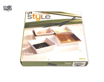 Style 4 Piece Bamboo Dipping Bowl Set