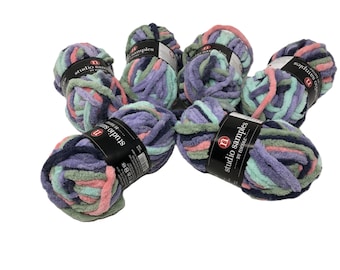 3 Packs Discontinued Nicole Studio Purple Variegated Plush Yarn Samples