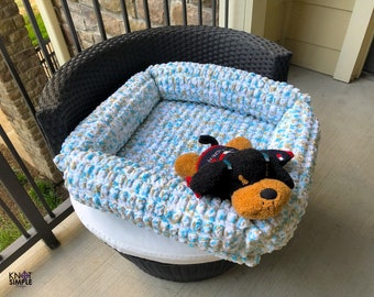 Luxury Teal Crochet Cat Bed - Modern Design Pet Furniture