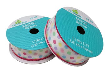 3mm Ribbon - Pastel Polka Dot