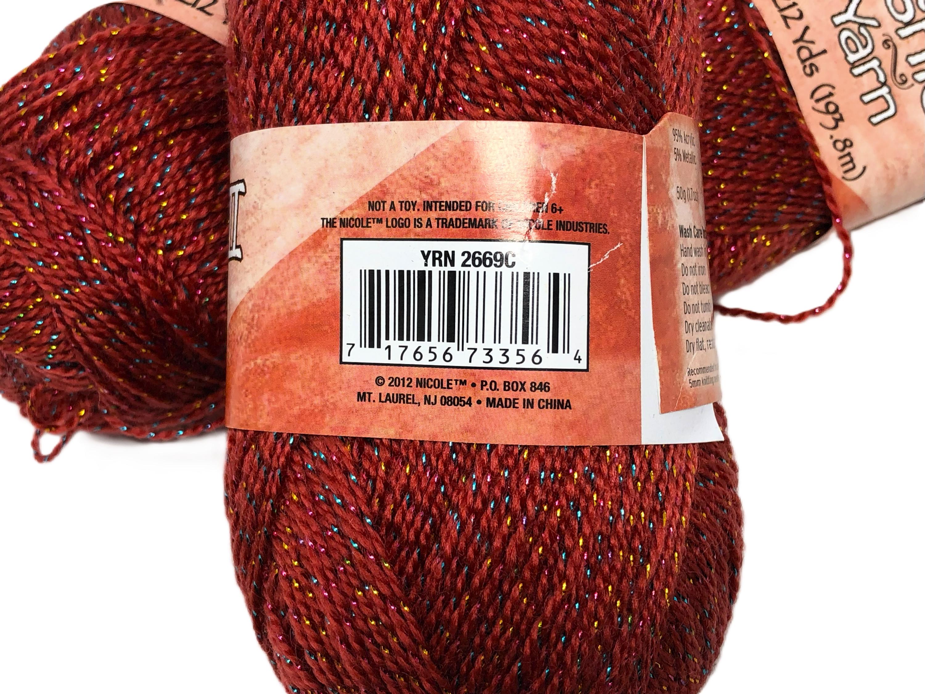 Basic II Red Sparkle Yarn 3 Skein Pack - Discontinued Multi-color ...