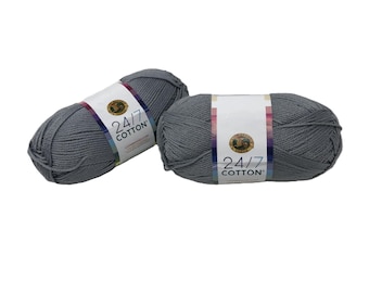 Lion Brand Silver Cotton Yarn - Pack of 2