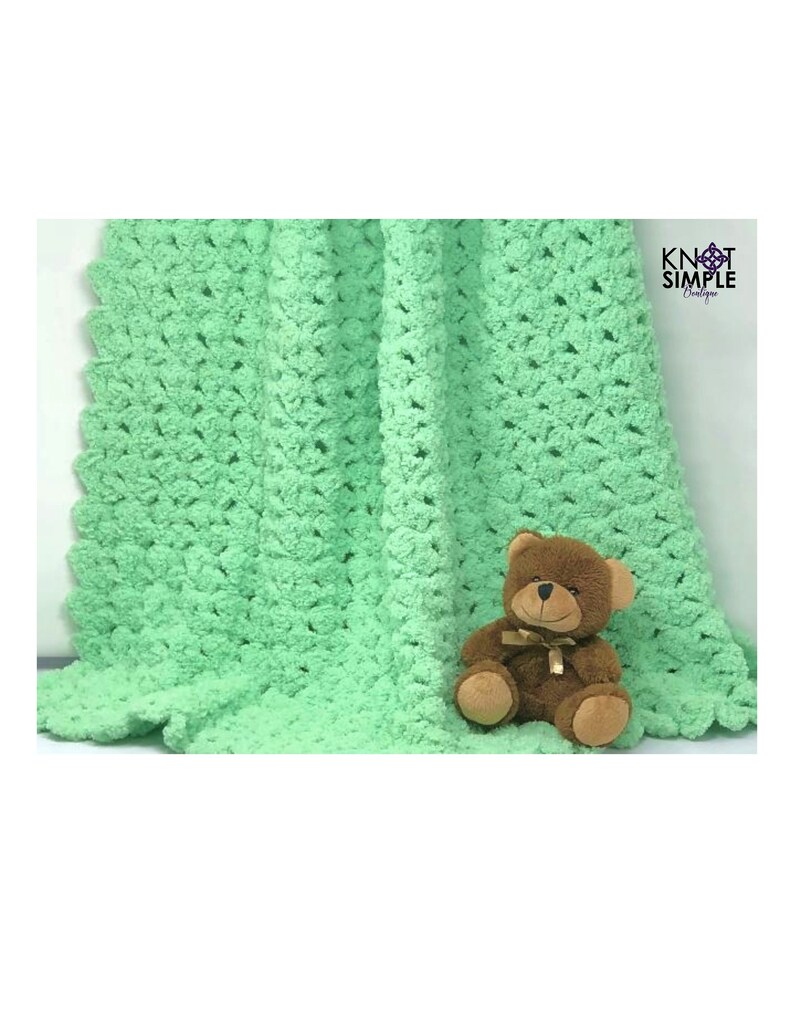 Green Crochet Baby Blanket Etsy