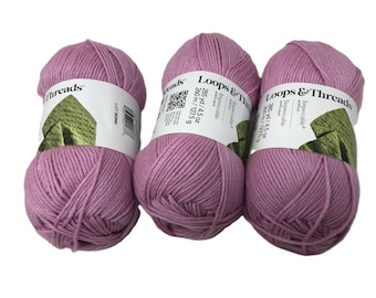 Loops & Threads Impeccable Solid Orchid Yarn - 3 Pack