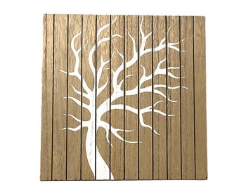 Tree Art Work - Rustic Wood Backdrop