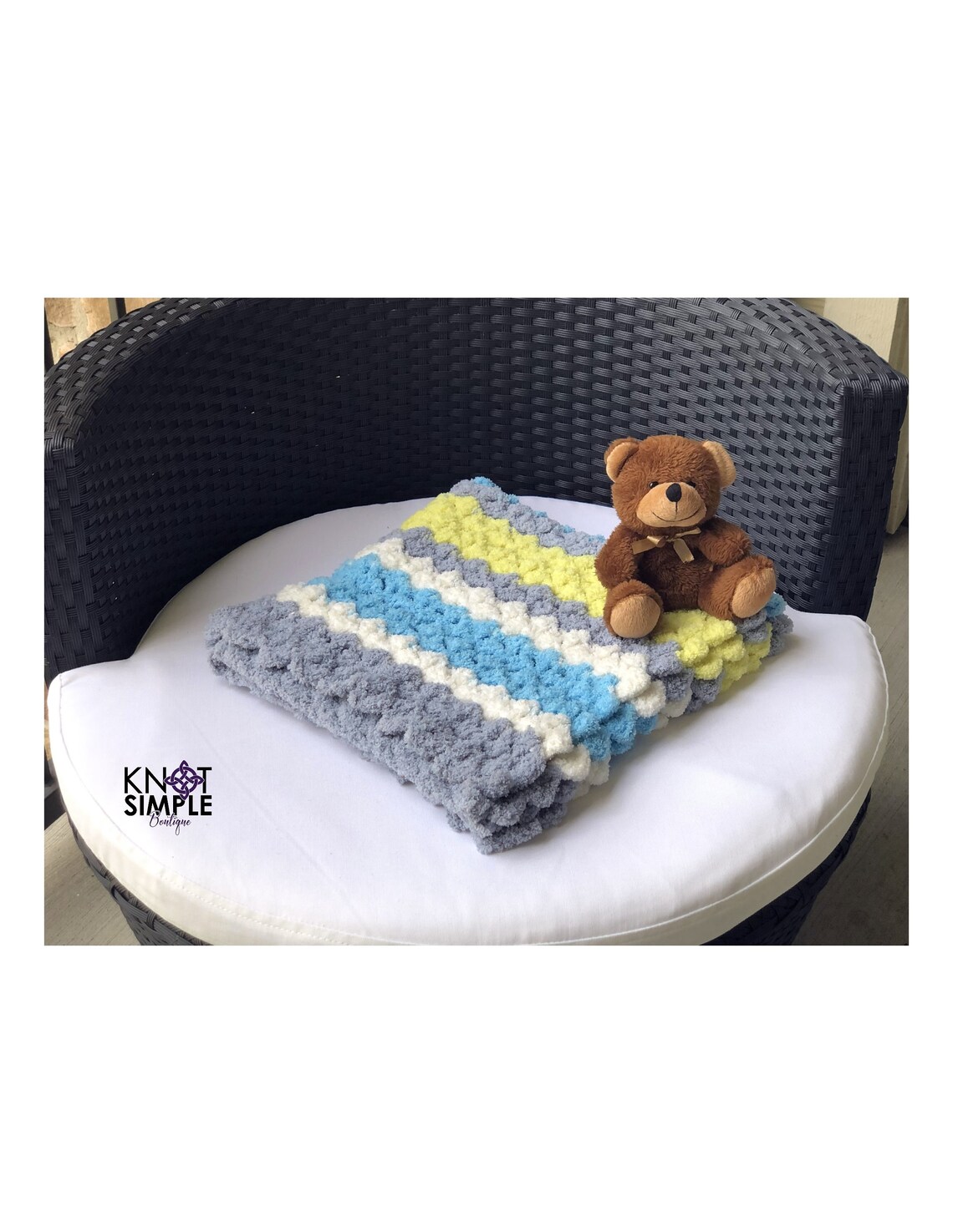 Blue and Yellow Baby Blanket Etsy