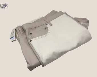 Vintage Abercrombie & Fitch Tan White Vegan Leather Pants - High-Rise Straight Leg Women's Fashion