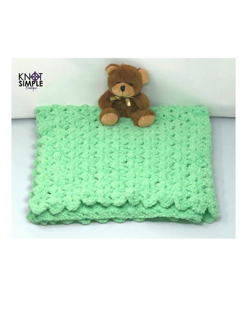 Green Crochet Baby Blanket Etsy