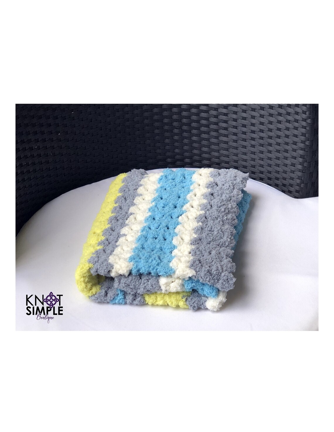 Blue and Yellow Baby Blanket Etsy